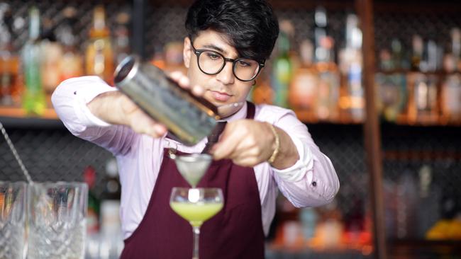 Head bartender Rumtin Nouzat at Nick &amp; Nora's in Parramatta. Picture: Christian Gilles