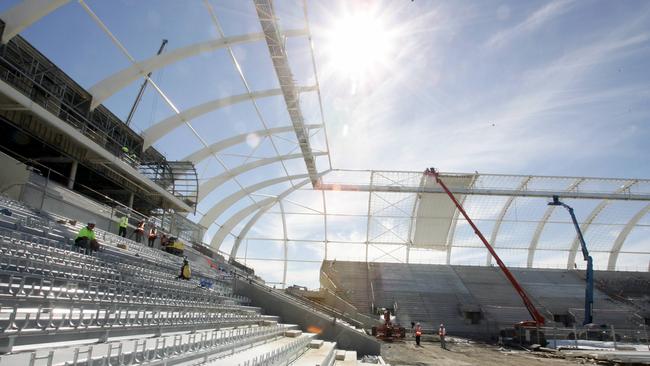 Skilled Park Stadium at Robina under construction.