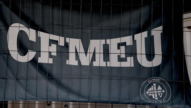 The CFMEU is seeking legal advice about the bid to appoint an administrator. Picture: David Clark