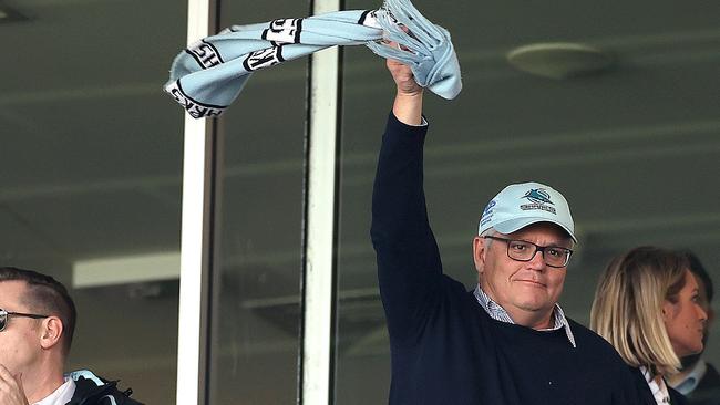 Mr Morrison is a devout Cronulla Sharks fan. Picture. Phil Hillyard