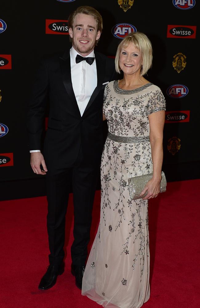 Cam Guthrie and his mum Suzanne Guthrie on the Red Carpet. Picture: Stephen Harman