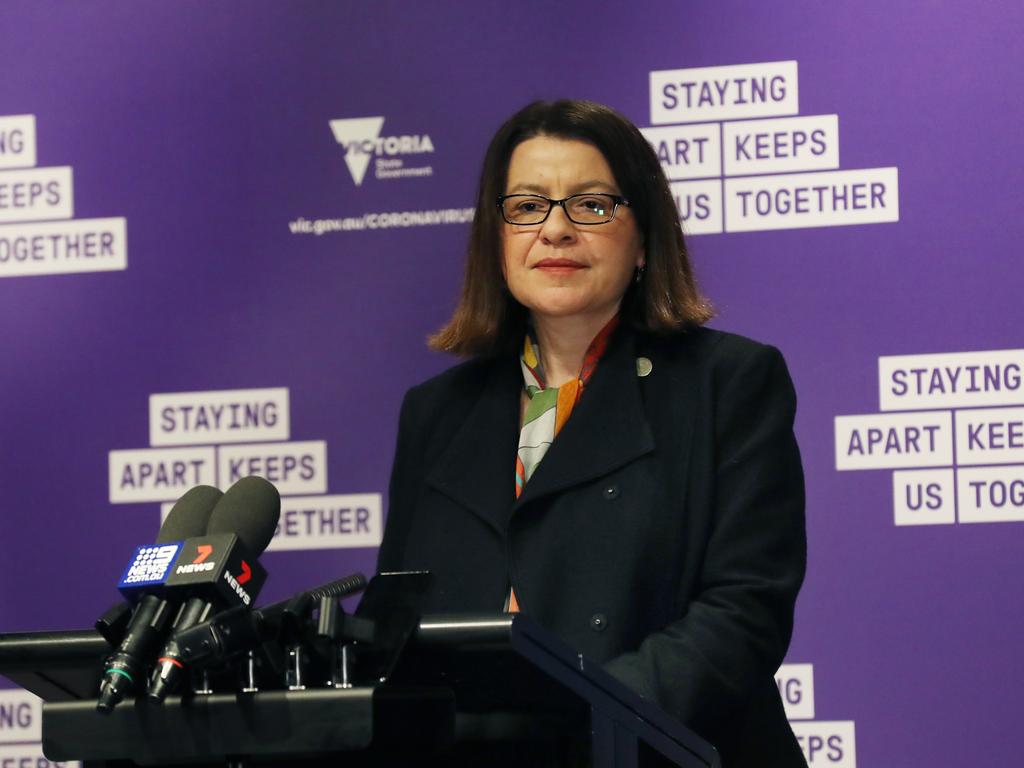 Victorian Health Minister Jenny Mikakos became emotional while talking about the mounting death toll in nursing homes. Picture: NCA NewsWire / David Crosling