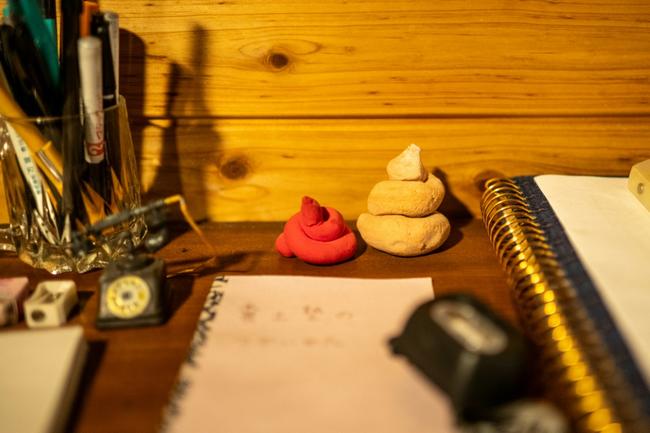 Poo-themed decorations feature in Izawa's house in Sakuragawa, Ibaraki Prefecture