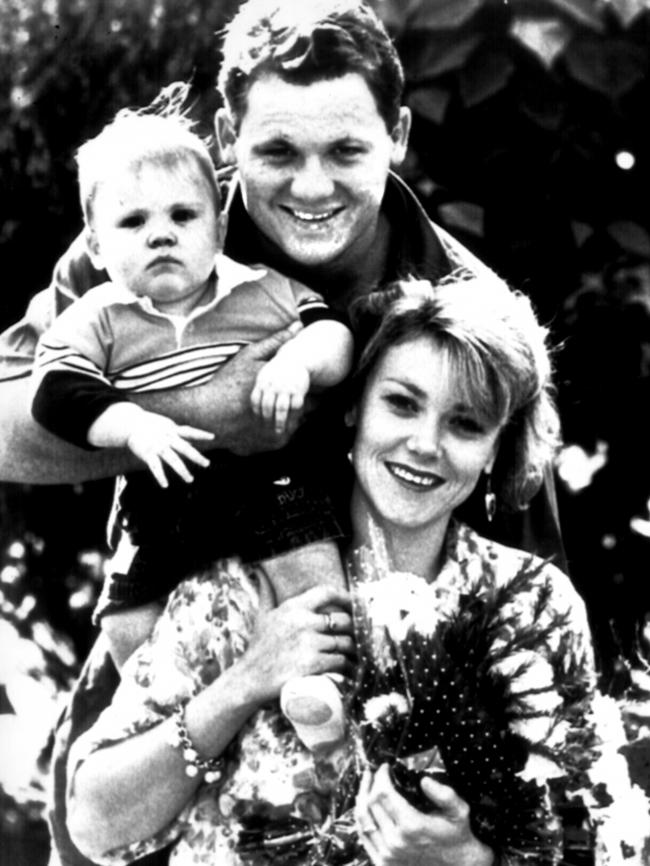 Kevin and Kim Walters with their son, Jack. Kim passed away in 1998.