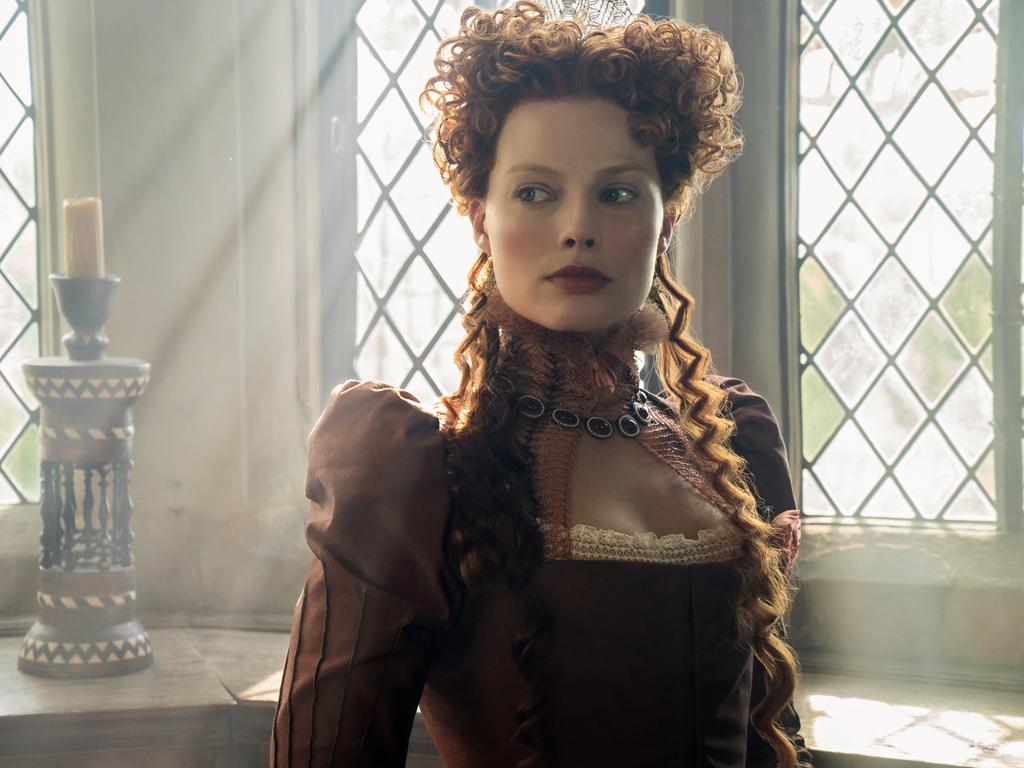 Margot Robbie as Queen Elizabeth I in a scene from the film Mary Queen Of Scots. Picture: Universal Pictures