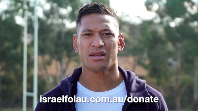 Folau asked supporters for donations to fund his legal fees in a video.