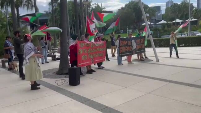 WATCH: Pro-Palestine protesters gather outside Gold Coast council chambers