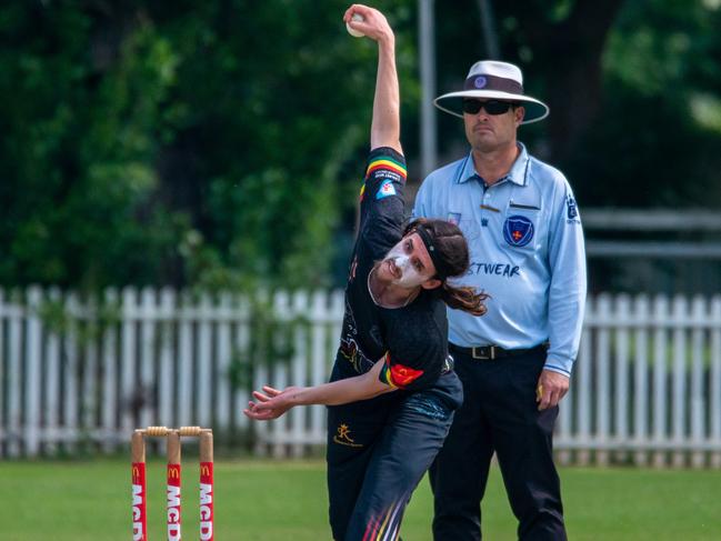 Owen Cole bowling for Penrith in the T20 Cup. Picture: Thomas Lisson