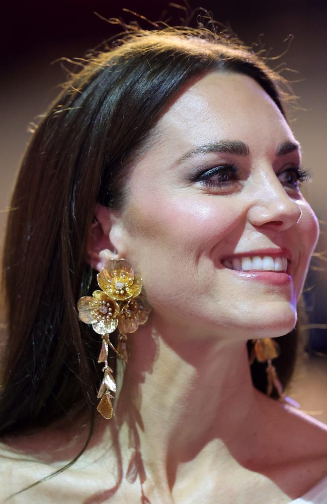 The Princess of Wales opted for a budget pair of Zara earrings at the BAFTA Film Awards. Picture: Getty Images