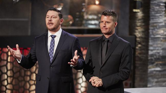 Manu Feildel and Pete Evans during the 2017 season of My Kitchen Rules. Picture: Channel 7