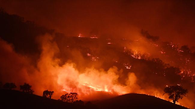 The Dunn Road fire last night. Picture: Getty