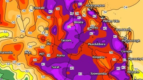 Heatwave conditions across South East Queensland today. Picture: weatherwatch.net.au