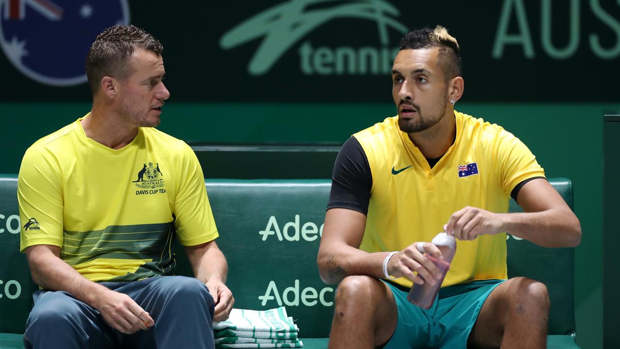 It’s been a long time since Kyrgios played under Australian Davis Cup captain Lleyton Hewitt. (Photo by Alex Pantling/Getty Images)