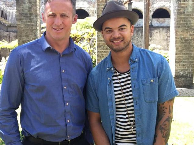 Titus Day and Guy Sebastian in happier times. Picture supplied