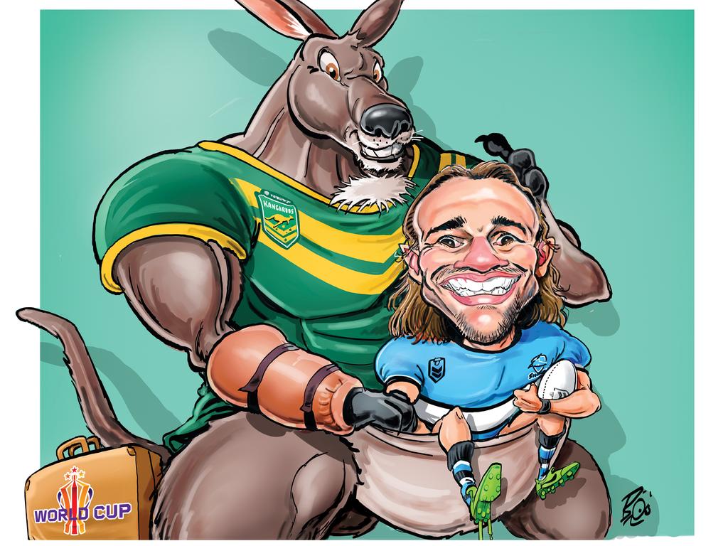 Nicho Hynes is in the mix for the Kangaroos. Art: Boo Bailey