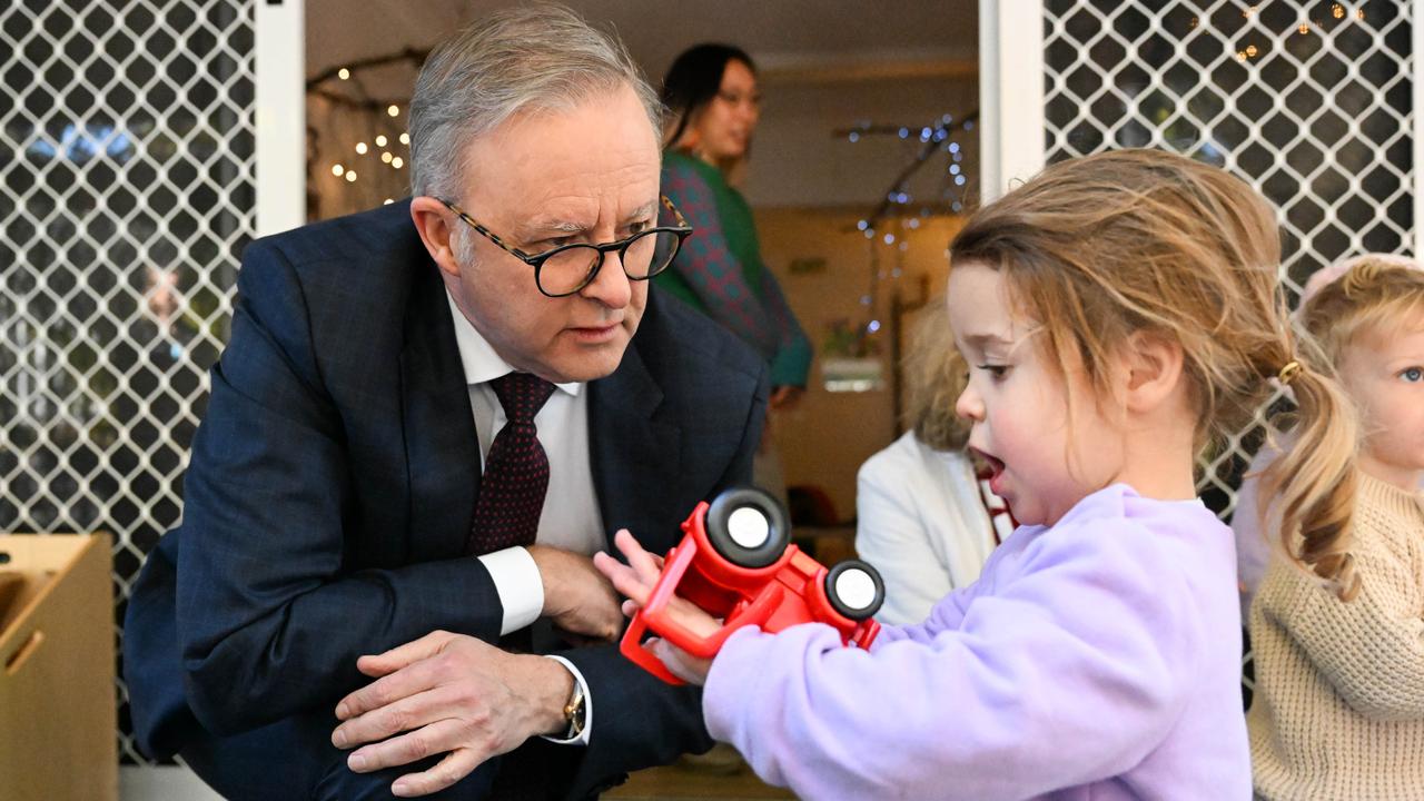 Prime Minister Anthony Albanese reiterated his goal for universal childcare. Picture: Dan Peled/ NewsWire