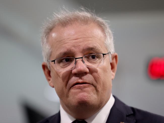 SYDNEY, AUSTRALIA - NewsWire Photos. November 5, 2020Australian Prime Minister Scott Morrison makes a covid vaccine research announcement with Scientia Clinical Research Ltd at Nelune Comprehensive Cancer Centre in Randwick, NSW. November 5, 2020. Picture: NCA NewsWire / Dylan Coker