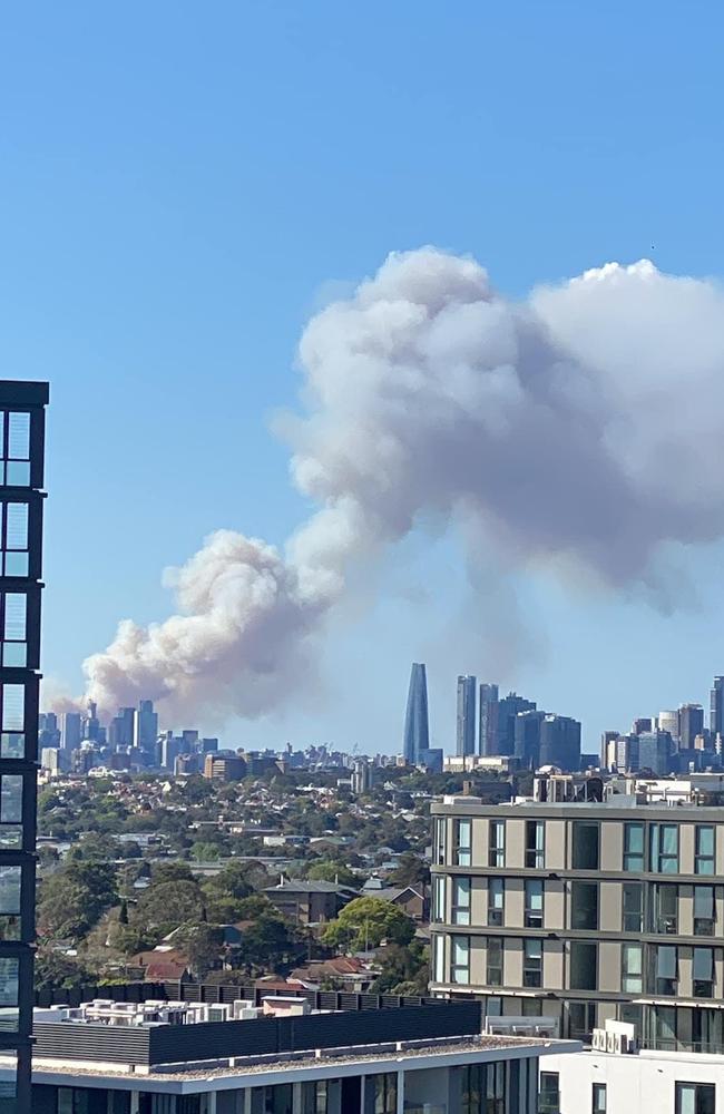 Smoke from the blaze can be seen all over the city, with a huge column visible even in Wolli Creek in the city’s south.