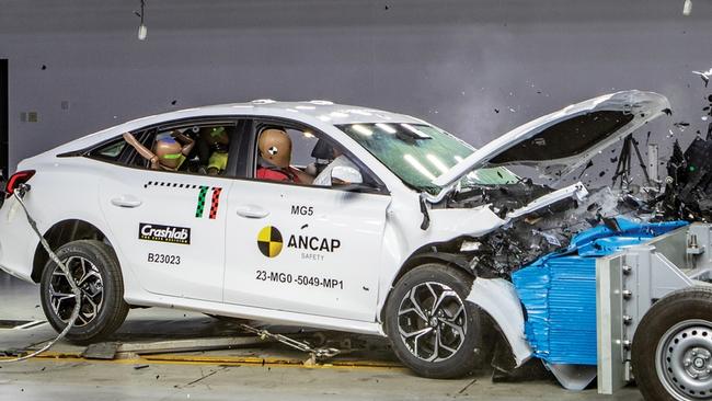 2023 MG5 small sedan received a zero star ANCAP safety rating.