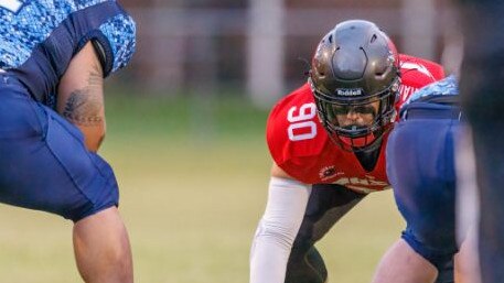 Malakai Railton-Stewart (right) with his game face on.