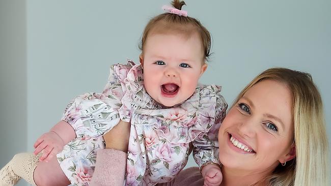 Hollie Bennett, 39, welcomed daughter Bonnie through Victoria's public IVF system. Picture: Ian Currie