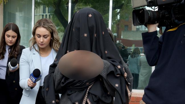 The young girl leaves Adelaide youth court on Friday. Picture: NCA NewsWire / Kelly Barnes