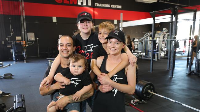 Michael Kassouh and family training at Genfit at Ormeau. Picture: Glenn Hampson