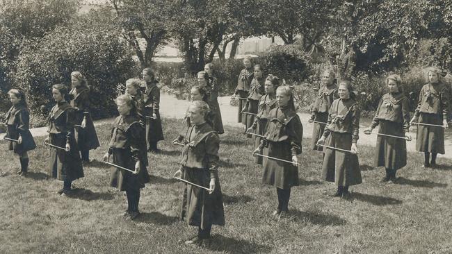 Girls doing callisthenics at the Murrumbeena Girls' Home where Sarah Lawton was sent. Picture: Salvation Army Heritage Centre Melbourne