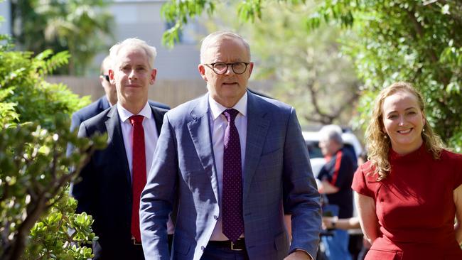 Mr Albanese has been campaigning with Labor candidate for Aston, Mary Doyle, this week in Melbourne. Picture: NCA NewsWire / David Geraghty