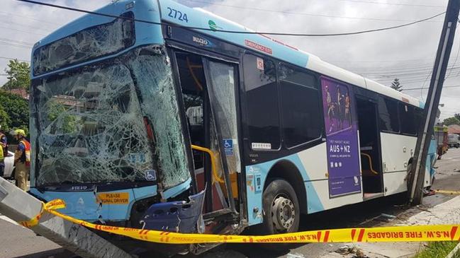 A truck has collided with a bus on Church St in Ryde closing down lanes and backing up traffic. Picture: Traffic and Highway Patrol Command - NSW Police Force