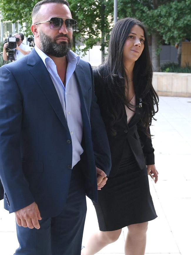Danny and Leila Abdallah arrive at Parramatta District Court for the sentencing. Picture: Jeremy Piper