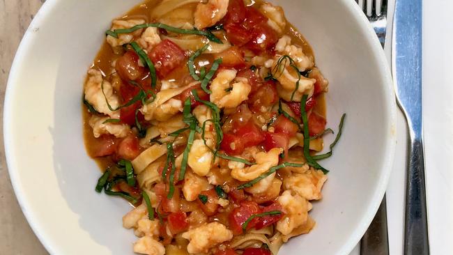 Tagliatelle with prawns. Picture: Jenifer Jagielski