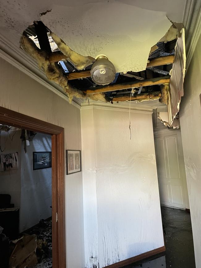 Fire damage inside one of the homes Supplied: Luca Topo