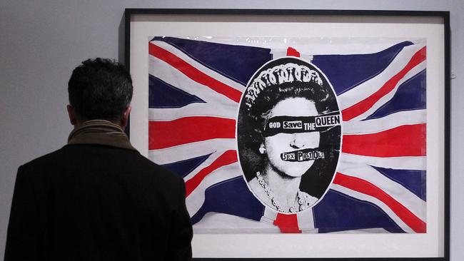 Jamie Reid’s album cover art for British punk band the Sex Pistols’ hit God Save the QueenPicture: AFP