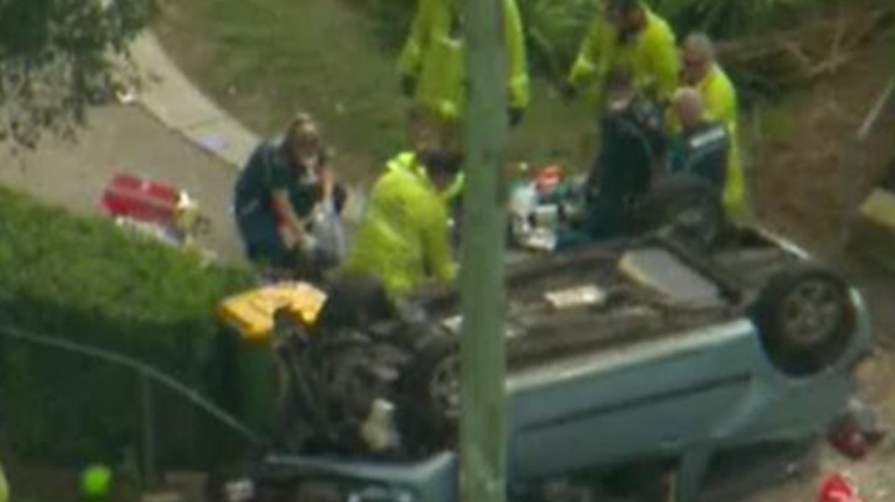 The scene of the fatal crash at Raceview. Picture: 9 News Brisbane