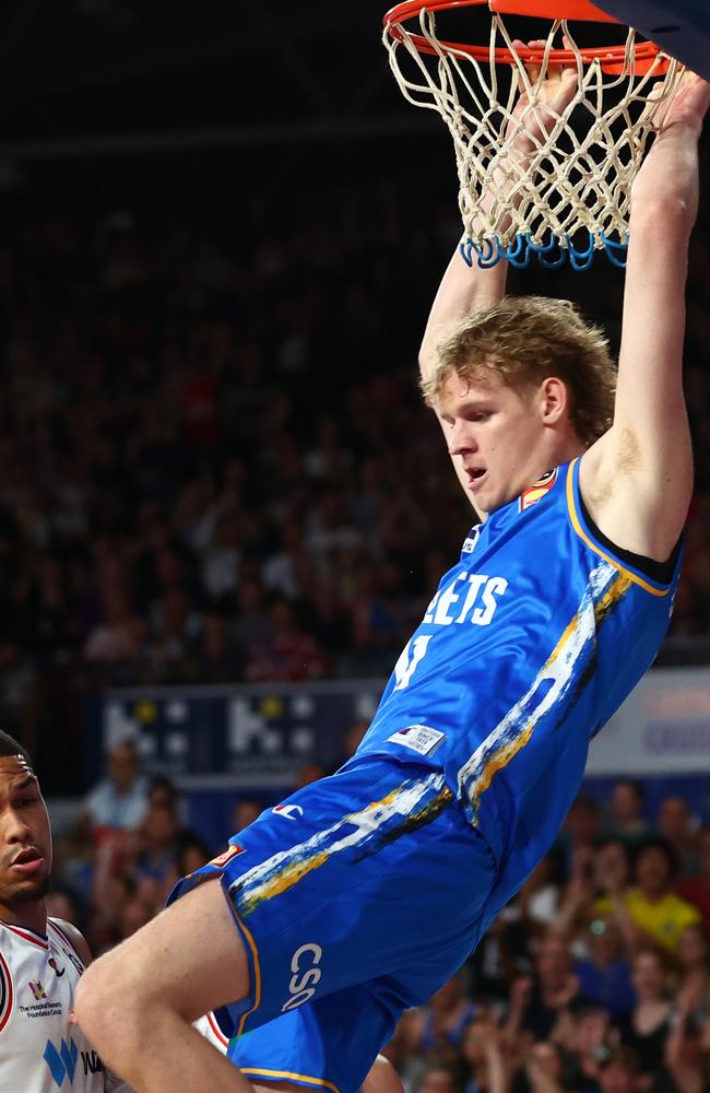 Those around him are keeping Zikarsky’s feet on the ground, apart from when he dunks of course. Picture: Chris Hyde/Getty Images