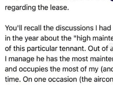 A Victorian tenant has shared an email accidentally sent to him by his real estate agent. Picture: Facebook/ Don't Rent Me