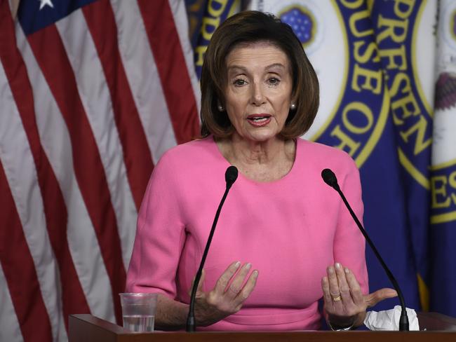 House Speaker Nancy Pelosi during a news conference on Capitol Hill in Washington. Picture: AP