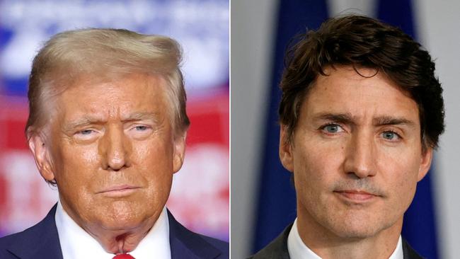 US President Donald Trump and Canadian Prime Minister Justin Trudeau have announced duelling tariffs. Picture: AFP