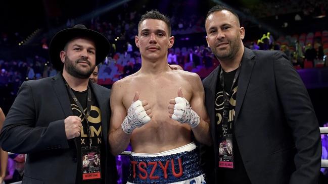 Brothers Trent and Matt Rose with Tim Tszyu