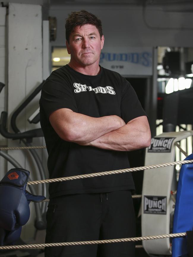 Mark "Spud" Carroll at his Gym, Spudds, in Woolloomooloo. Picture: Justin Lloyd.