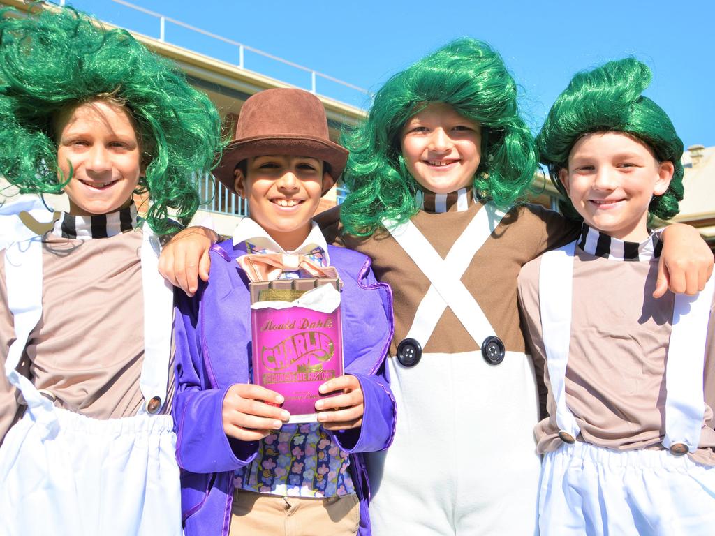 Dressed up for Book Week 2023 at Toowoomba Grammar School are (from left) Ben Piercey, Aarav Sahu, Myles Brennan and Harry Spencer. Picture: Rhylea Millar