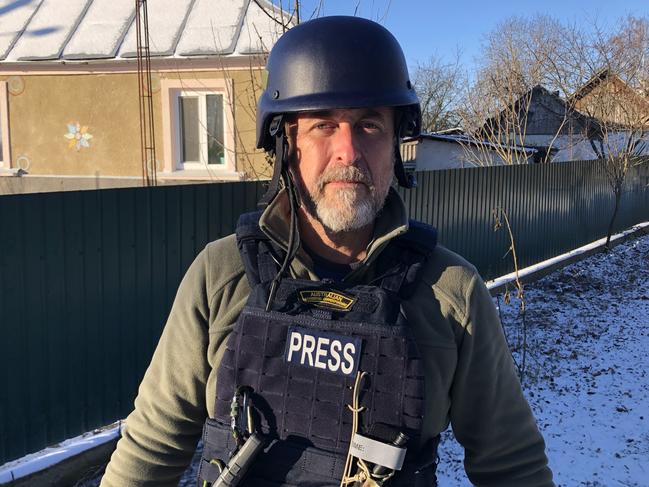 News Corp journalist Charles Miranda in Ukraine in March this year. Picture: Supplied