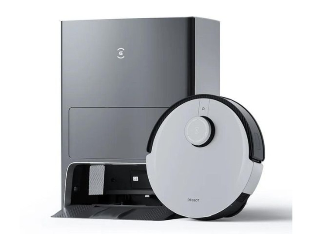 The new Ecovacs all-in-one robot vacuum is alternatively available in black. Picture: Ecovacs.