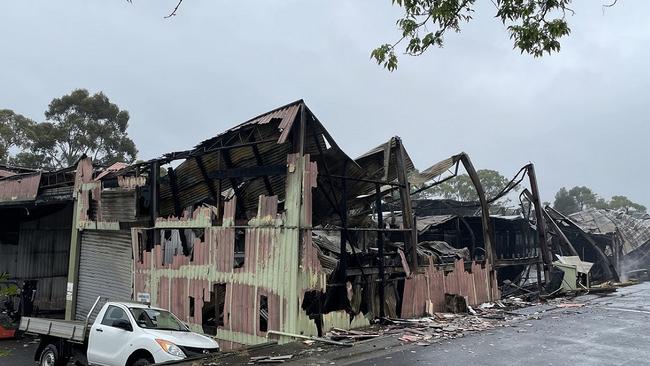 The Big Watermelon warehouse was gutted by a fire on Tuesday. Picture: Supplied.