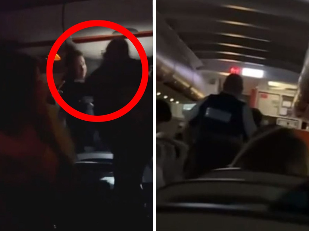 Punches were thrown while the plane was in the air. Picture: Nine