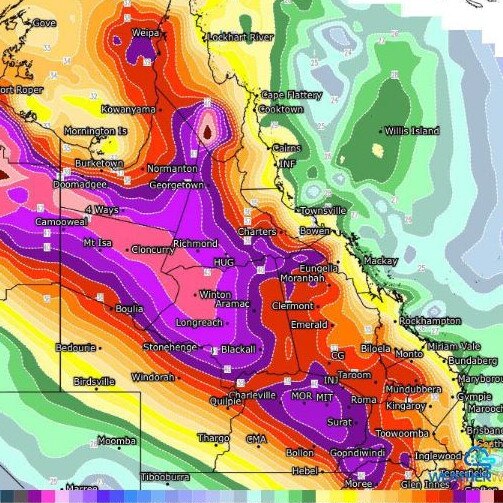 Heatwave conditions will peak on Wednesday, with some areas set to hit 42C. Picture: WeatherWatch