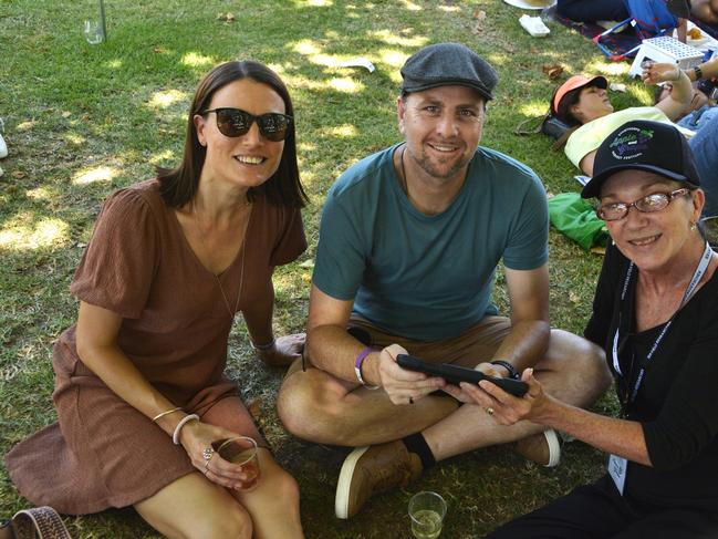 (From left) Shelly Cox, Adam Cox and Delene Butland at the Queensland Country Bank Food &amp; Wine Fiesta during Stanthorpe's Apple and Grape Harvest Festival on Saturday, March 2, 2024. Photo: Jessica Klein