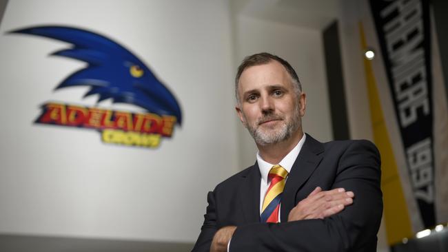 Crows CEO Tim Silvers at the West Lakes site, that is currently home to the Crows HQ. Picture: Naomi Jellicoe