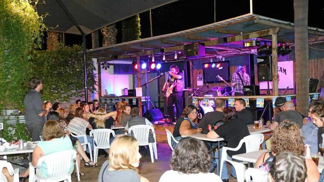 The crowd watch Flame Field perform at the Stockyard hotel last Friday night.Photo Deanna Millard / Daily News. Picture: Deanna Millard